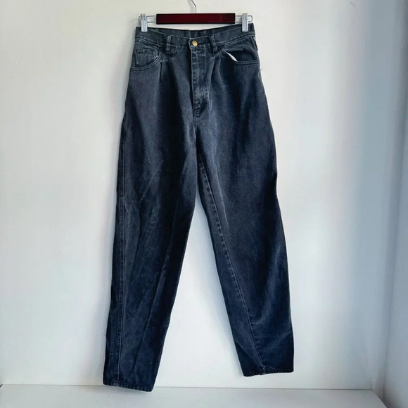 Vintage Pistol Black Wash Relaxed Leg High Wiast Jeans 28"W - Picture 2 of 9